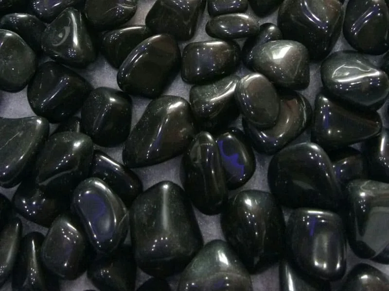 Black Agate Polished Pebbles