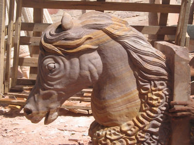 rainbow-indian-sandstone-horse-animal-satute-article-exporter-supplier-manufacturer