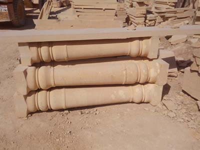 indian-stone-column-beige-color-sandstone-carving-articles-exporter-supplier