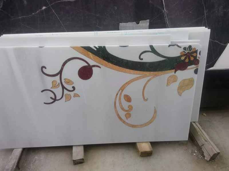 white-marble-polished-slab-engraving-inlay-design-work