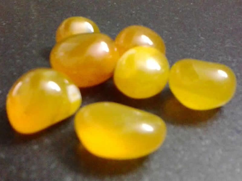 yellow-onyx-aqua-mineral-polished-gem-shiny-transparent-pebbles-landscaping-indoor-outdoor-decorative-stones