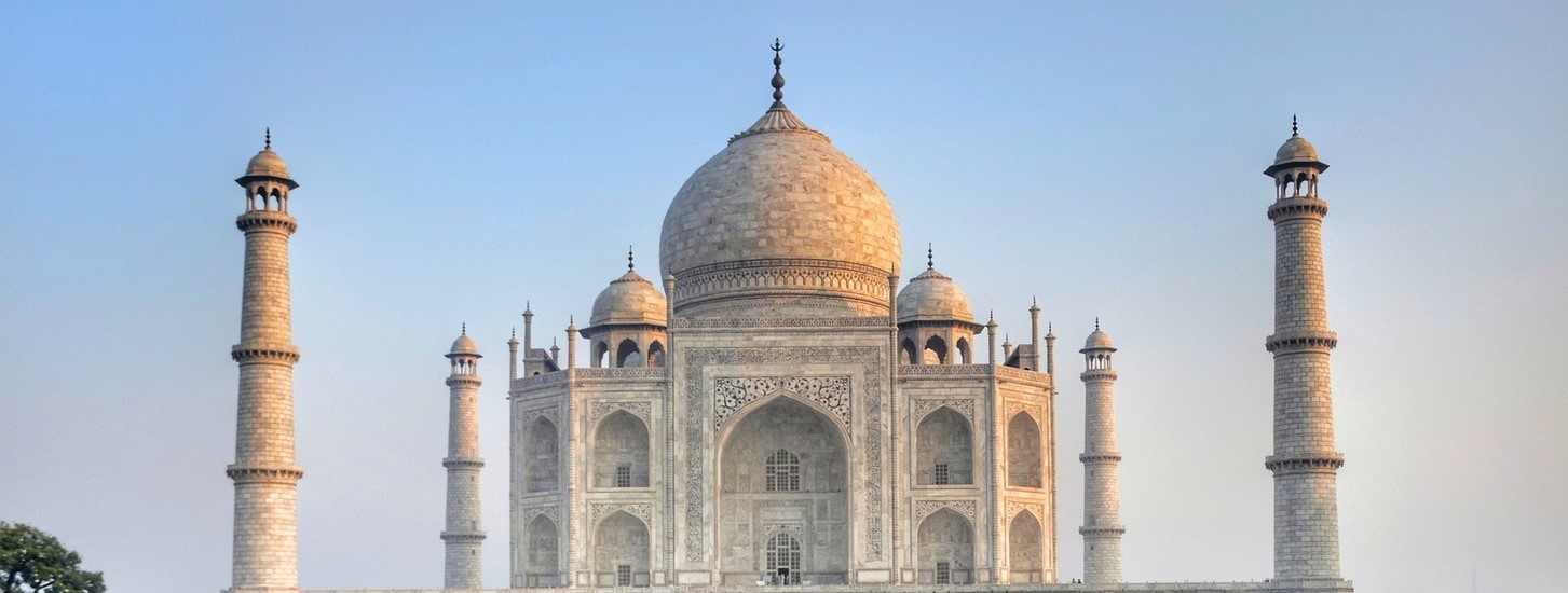 The Taj Mahal, built in white marble